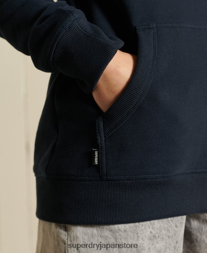 ルーズフィットのヴィンテージロゴ刺繍パーカー 女性 Superdry 衣類 海軍 2J62PZ6060