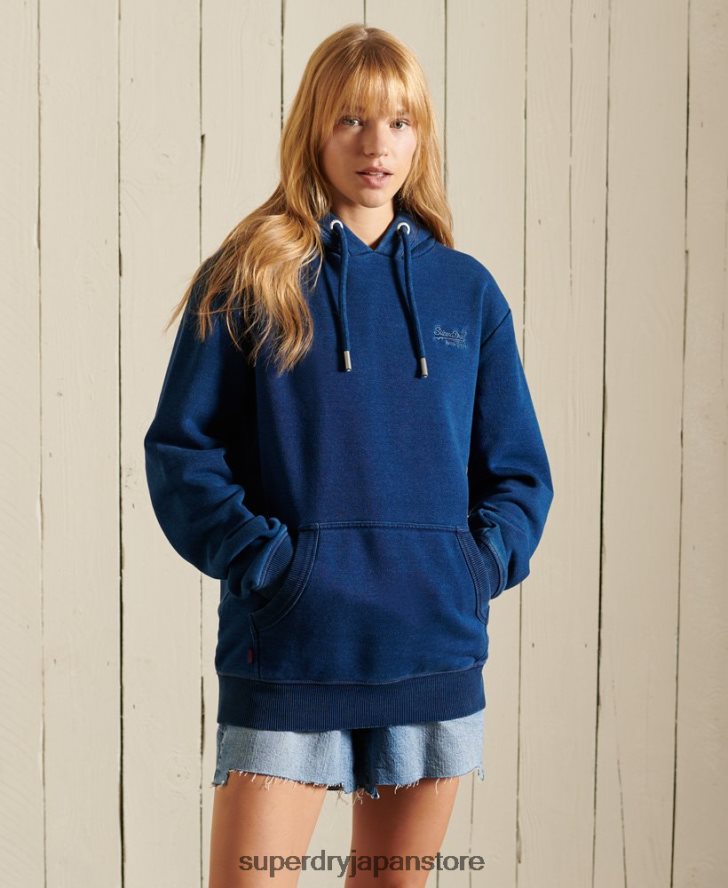 ルーズフィットのヴィンテージロゴ刺繍パーカー 女性 Superdry 衣類 ターコイズ 2J62PZ6061