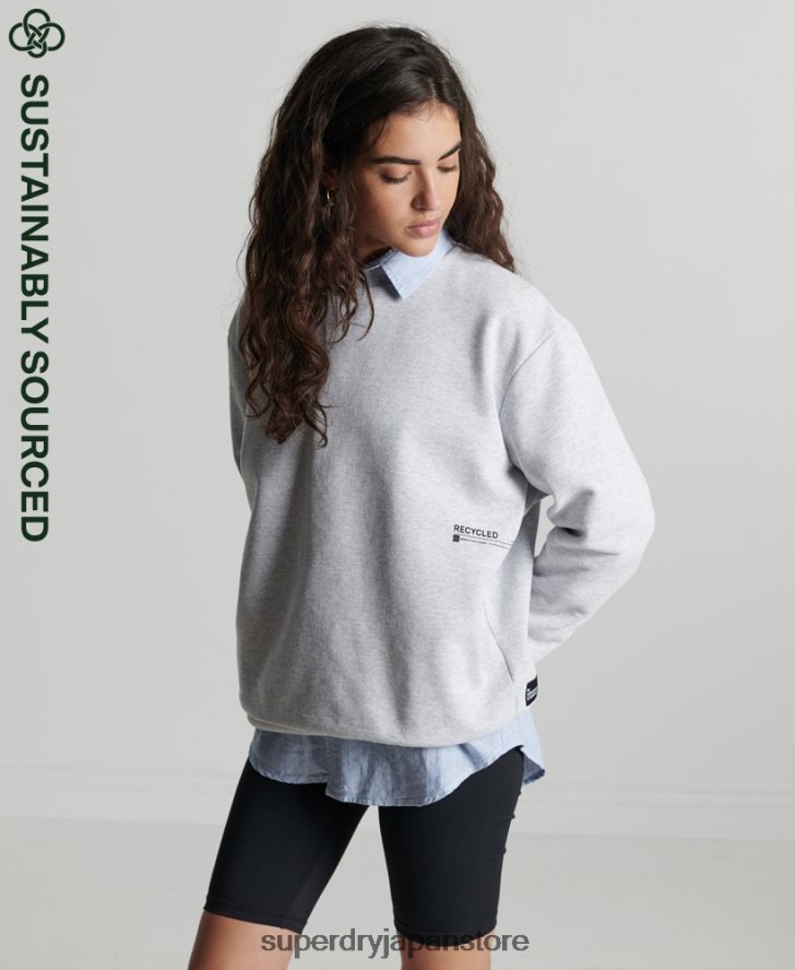 リサイクルマイクロミッドクルースウェットシャツ 女性 Superdry 衣類 ライトグレー 2J62PZ6062