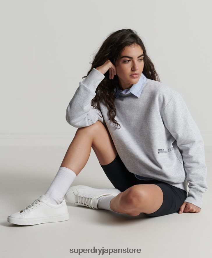 リサイクルマイクロミッドクルースウェットシャツ 女性 Superdry 衣類 ライトグレー 2J62PZ6062