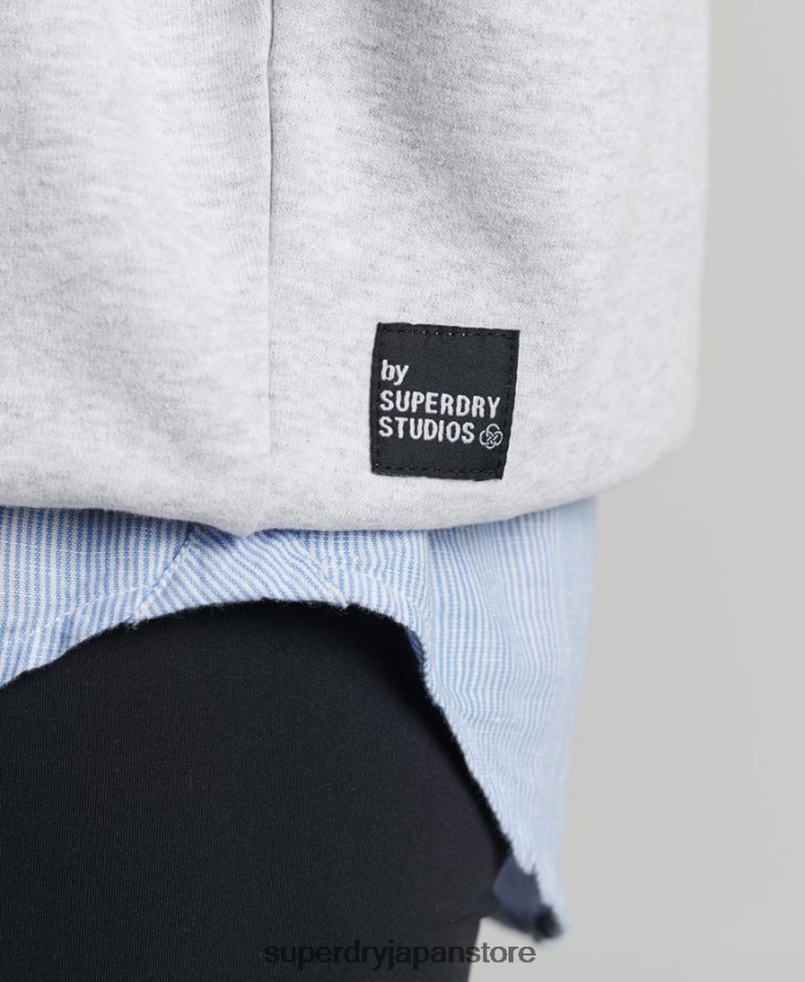 リサイクルマイクロミッドクルースウェットシャツ 女性 Superdry 衣類 ライトグレー 2J62PZ6062