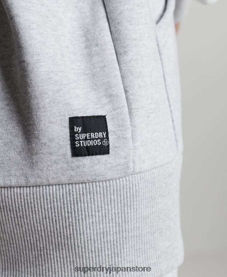リサイクルマイクロサイドパーカー 女性 Superdry 衣類 ライトグレー 2J62PZ6064