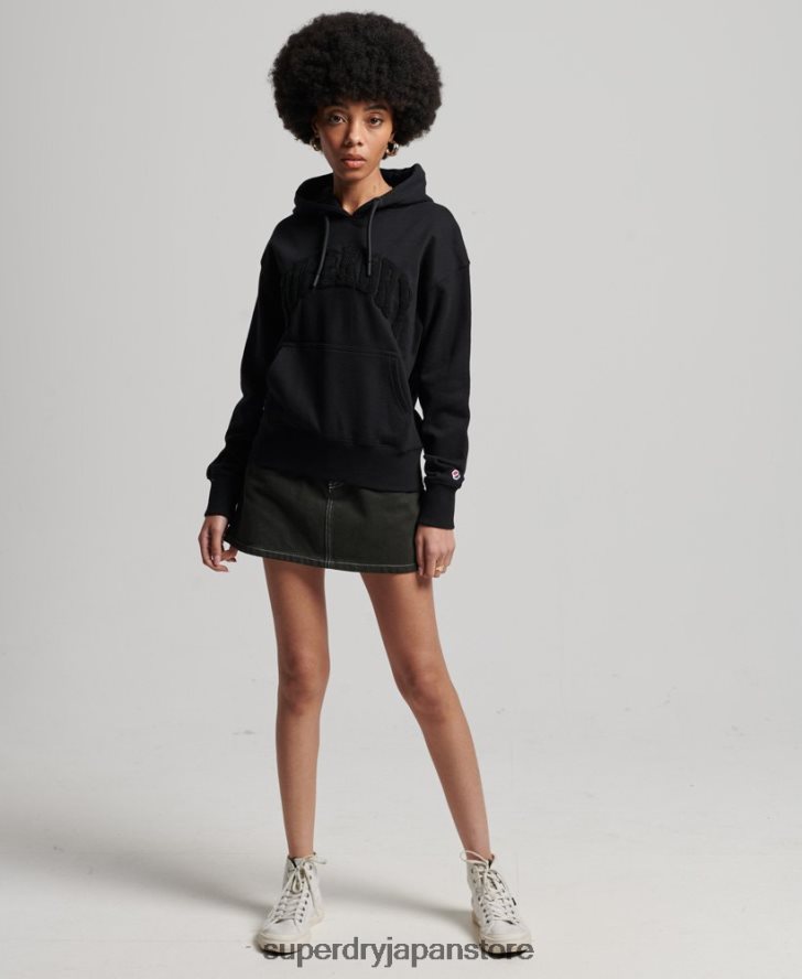 バーシティアーチ モノパーカー 女性 Superdry 衣類 黒 2J62PZ6066
