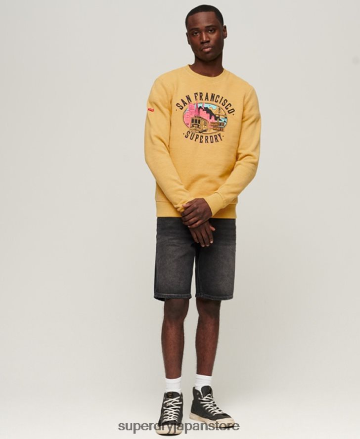 ヴィンテージシティスーベニアクルースウェットシャツ 男性 Superdry 衣類 黄色 2J62PZ606