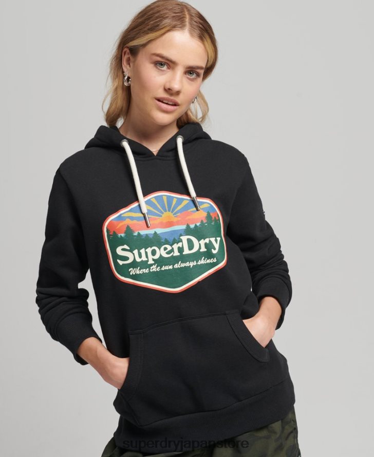 トラベルパーカー 女性 Superdry 衣類 黒 2J62PZ6070