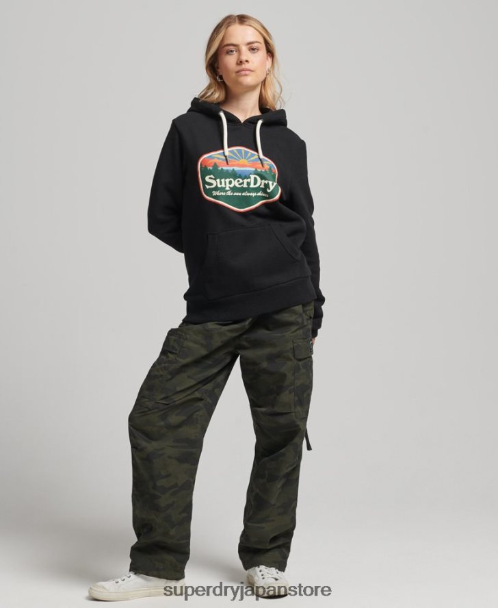 トラベルパーカー 女性 Superdry 衣類 黒 2J62PZ6070