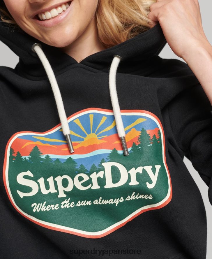 トラベルパーカー 女性 Superdry 衣類 黒 2J62PZ6070