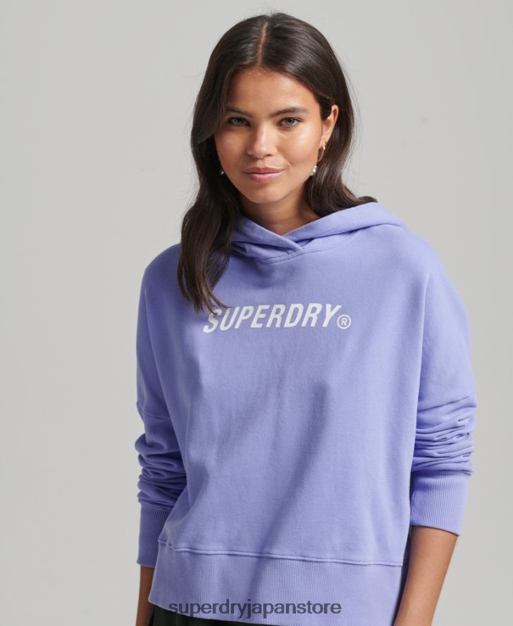 コードコアスポーツクロップボックスパーカー 女性 Superdry 衣類 紫 2J62PZ6071