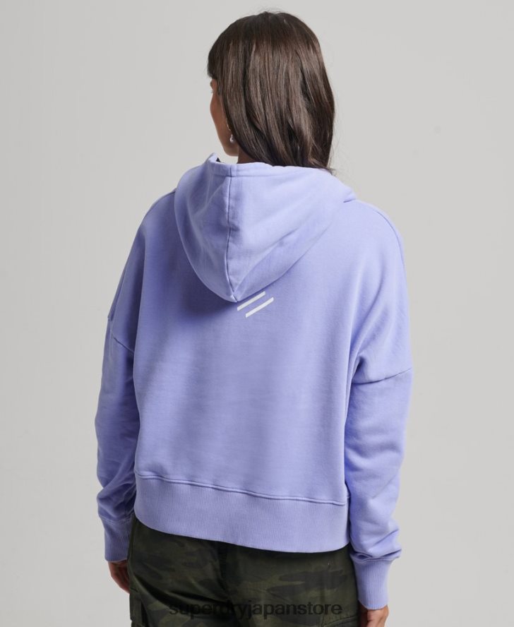 コードコアスポーツクロップボックスパーカー 女性 Superdry 衣類 紫 2J62PZ6071