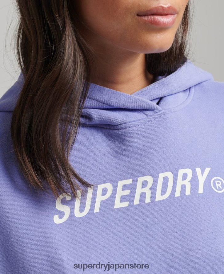 コードコアスポーツクロップボックスパーカー 女性 Superdry 衣類 紫 2J62PZ6071