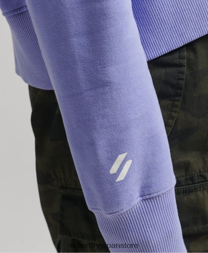 コードコアスポーツクロップボックスパーカー 女性 Superdry 衣類 紫 2J62PZ6071