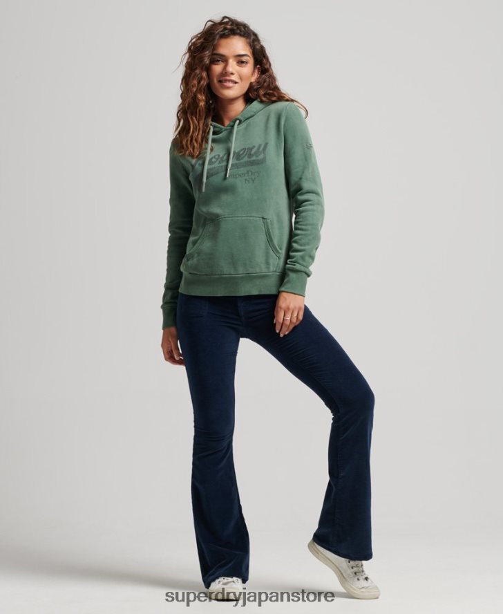 グラフィックロゴ スパークル パーカー 女性 Superdry 衣類 緑 2J62PZ6074