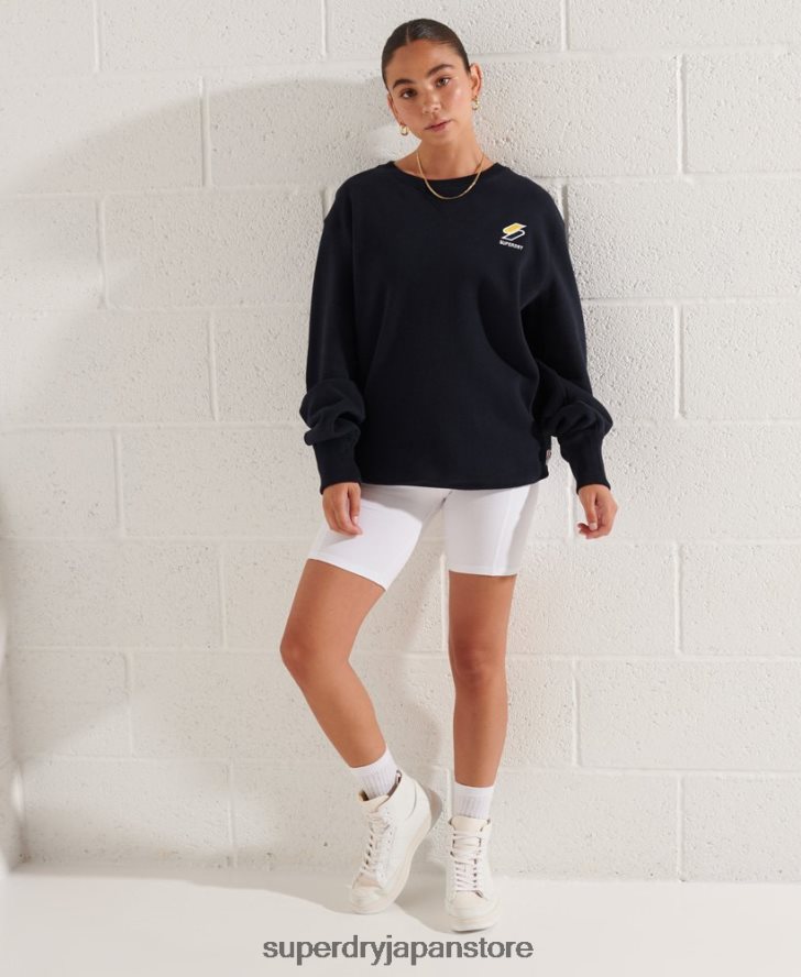 コードエッセンシャルルーズクルースウェットシャツ 女性 Superdry 衣類 海軍 2J62PZ6078
