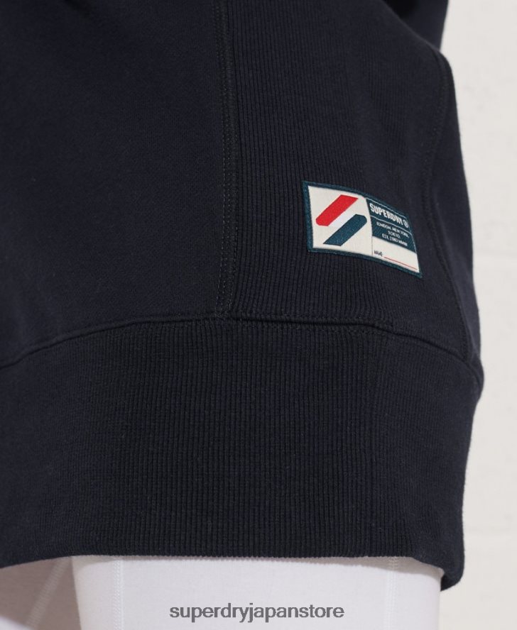 コードエッセンシャルルーズクルースウェットシャツ 女性 Superdry 衣類 海軍 2J62PZ6078