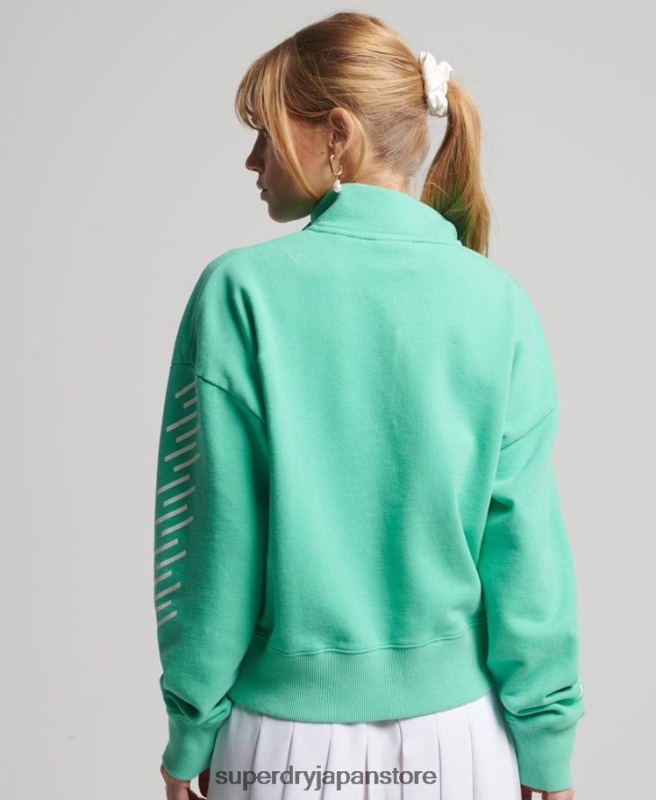 コアスポーツハーフジップスウェットシャツ 女性 Superdry 衣類 緑 2J62PZ6082