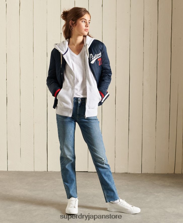 陸上競技用ジップパーカー 女性 Superdry 衣類 ライトグレー 2J62PZ6085