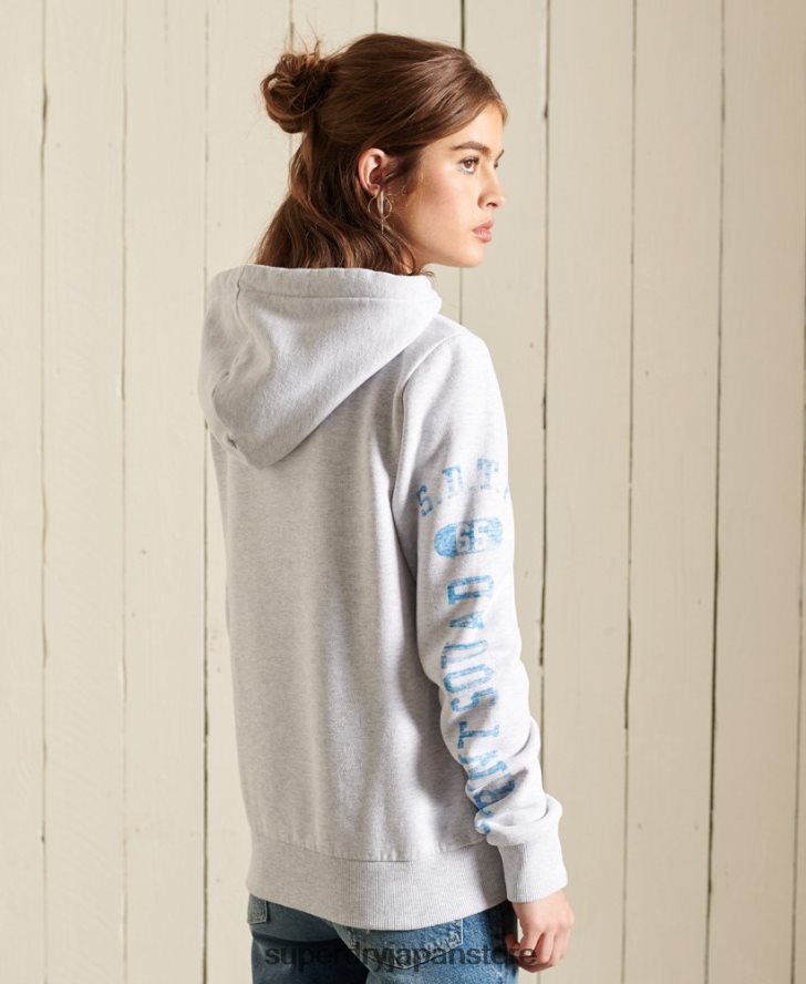 陸上競技用ジップパーカー 女性 Superdry 衣類 ライトグレー 2J62PZ6085