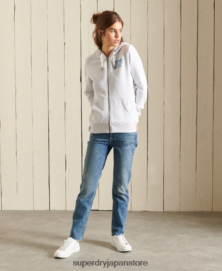 陸上競技用ジップパーカー 女性 Superdry 衣類 ライトグレー 2J62PZ6085