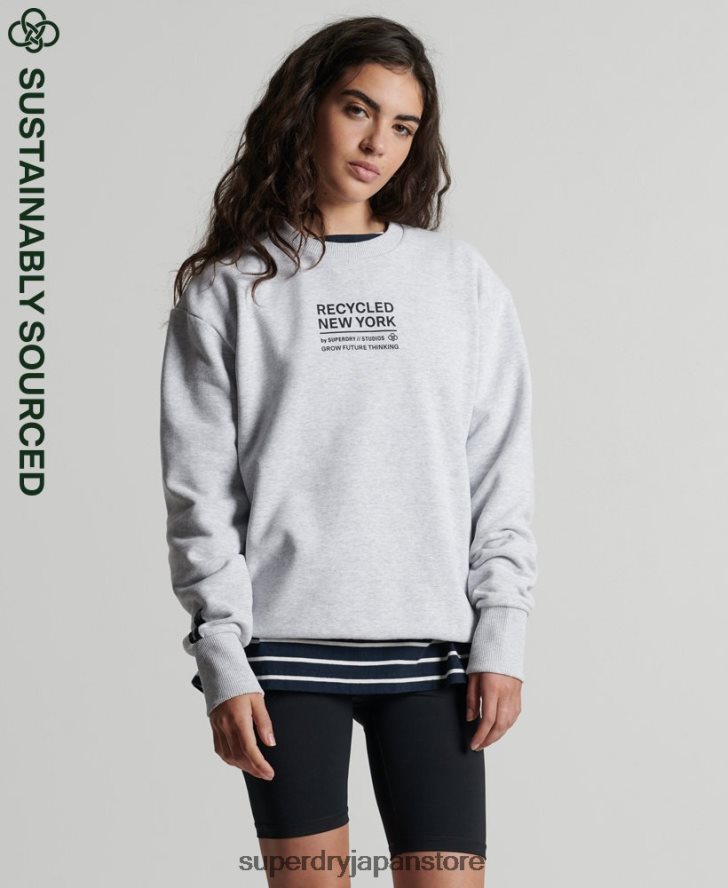 リサイクルシティクルースウェットシャツ 女性 Superdry 衣類 ライトグレー 2J62PZ6089