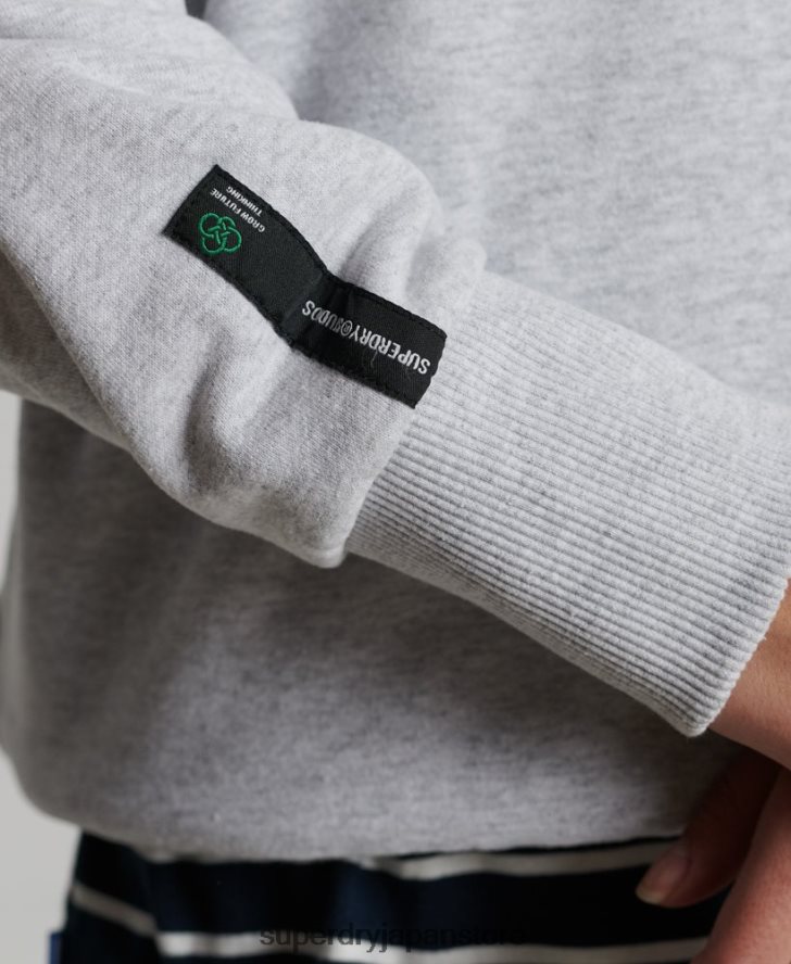 リサイクルシティクルースウェットシャツ 女性 Superdry 衣類 ライトグレー 2J62PZ6089