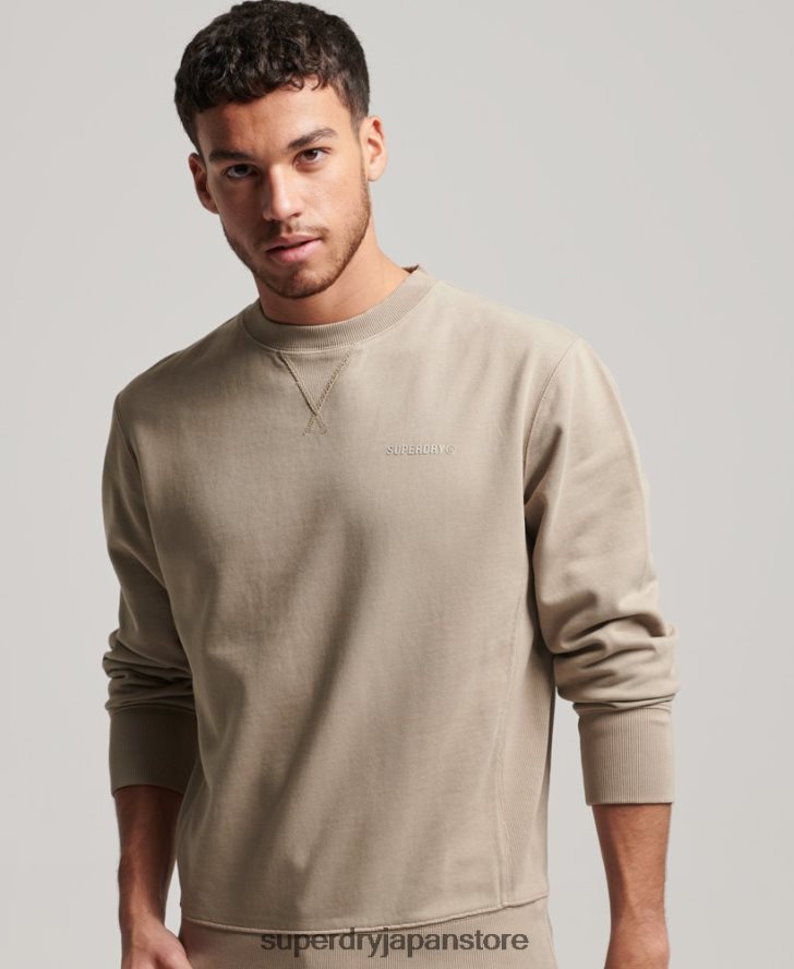 コードエッセンシャル オーバーダイ クルースウェットシャツ 男性 Superdry 衣類 濃い灰色 2J62PZ608