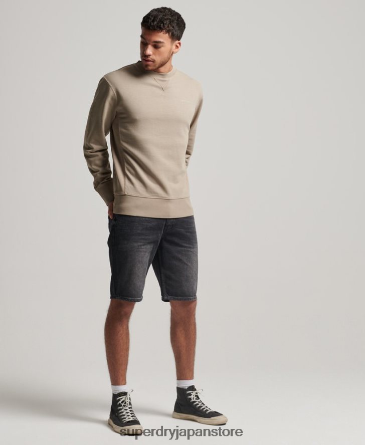 コードエッセンシャル オーバーダイ クルースウェットシャツ 男性 Superdry 衣類 濃い灰色 2J62PZ608