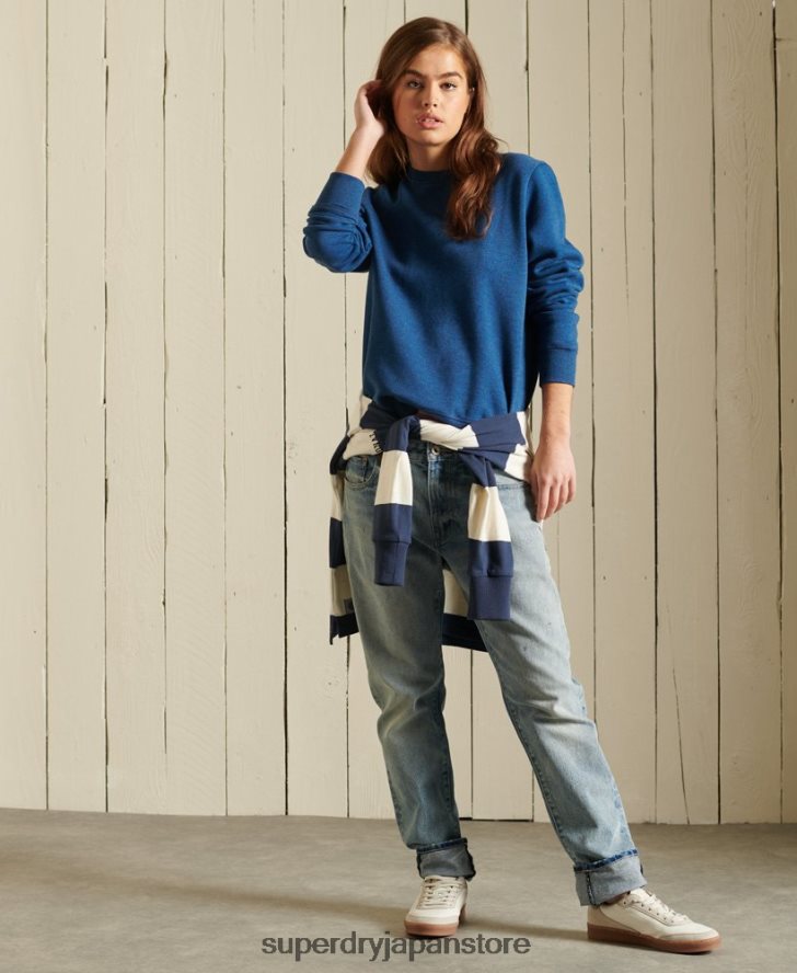 オーガニックコットン ヴィンテージロゴ クルースウェットシャツ 女性 Superdry 衣類 青 2J62PZ6092