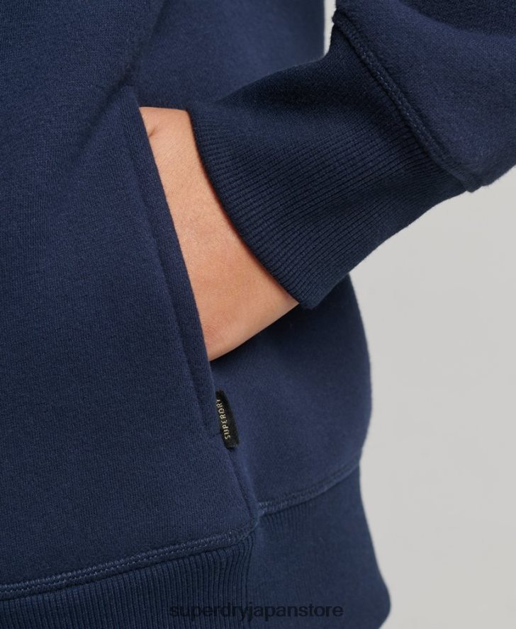 リュクスなロゴ刺繍パーカー 女性 Superdry 衣類 海軍 2J62PZ6094