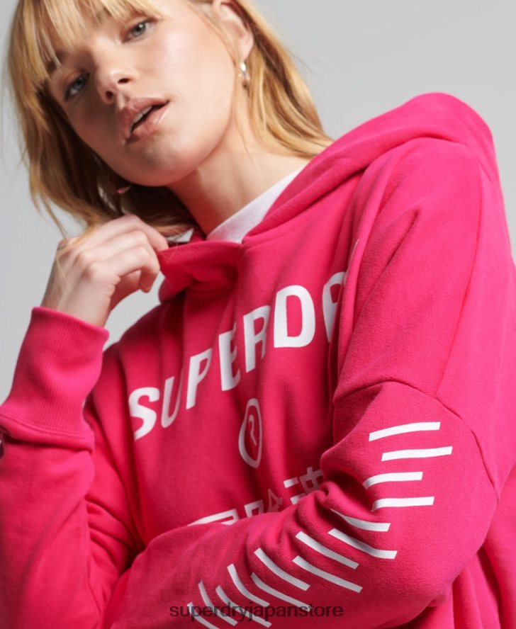 コードコアスポーツクロップボックスパーカー 女性 Superdry 衣類 ピンク 2J62PZ6098