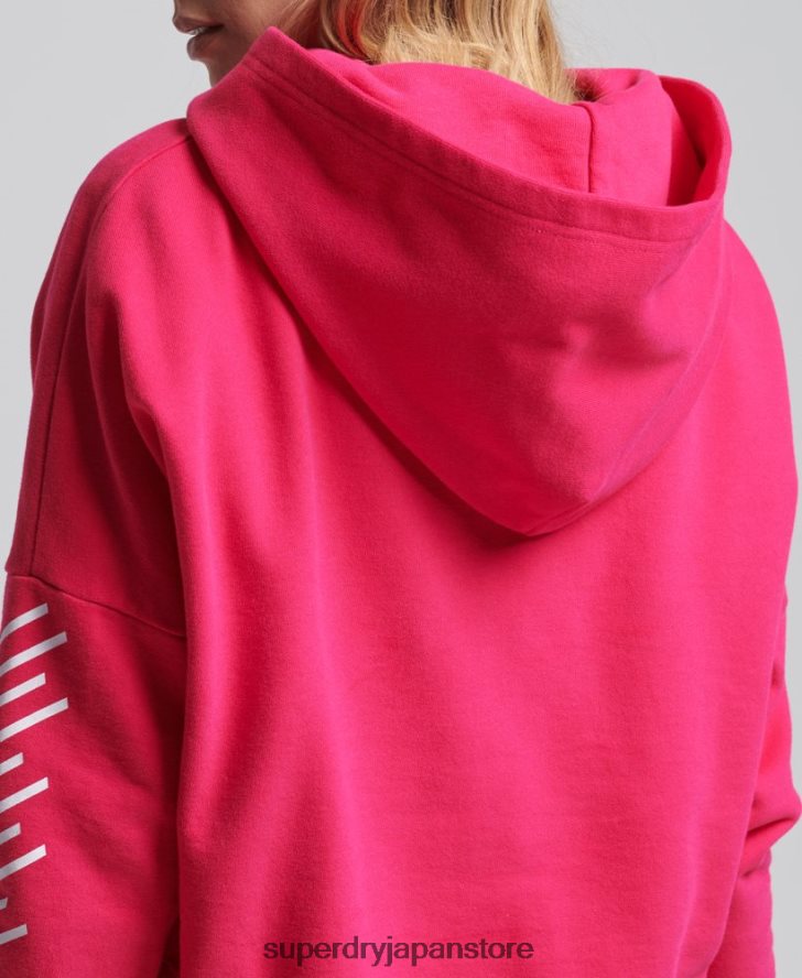 コードコアスポーツクロップボックスパーカー 女性 Superdry 衣類 ピンク 2J62PZ6098