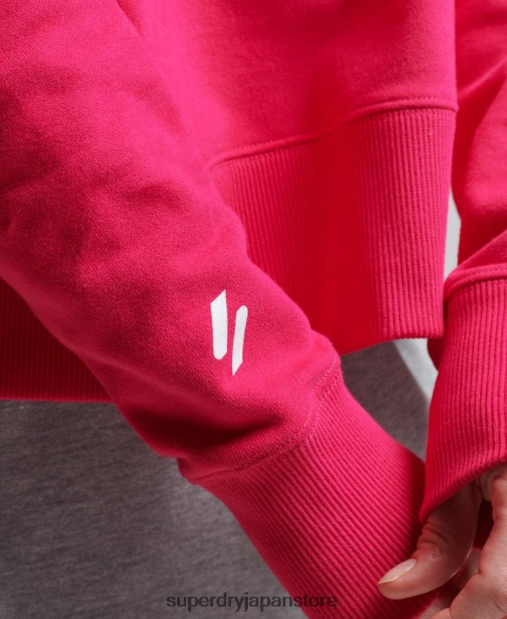 コードコアスポーツクロップボックスパーカー 女性 Superdry 衣類 ピンク 2J62PZ6098