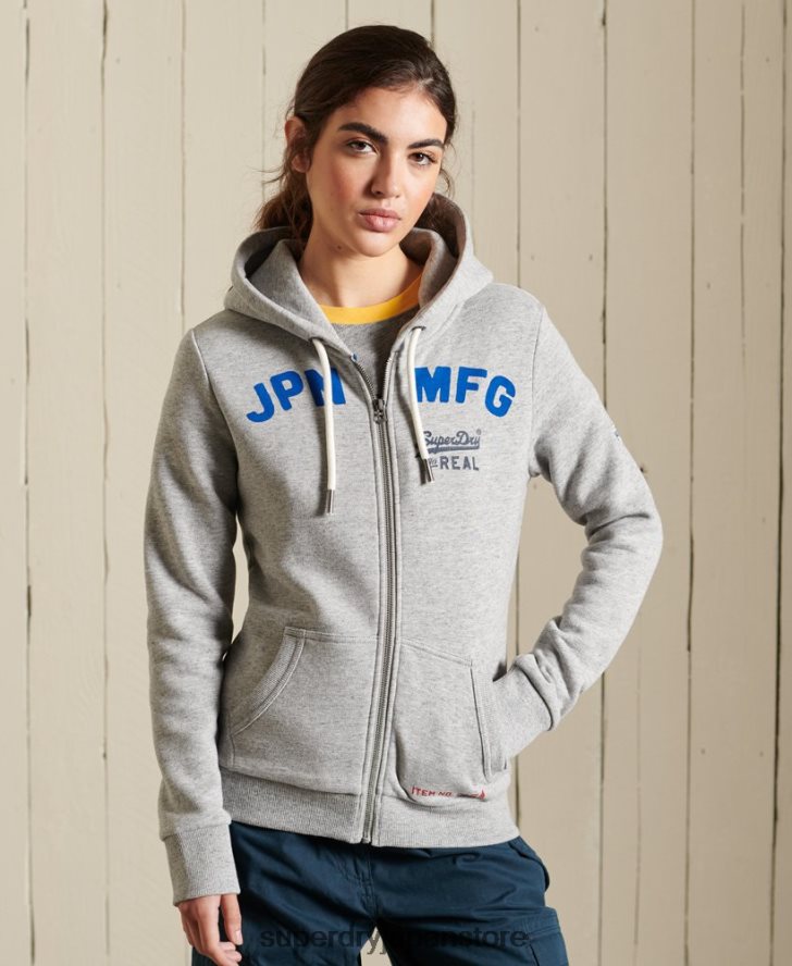 ヴィンテージロゴアメリカンクラシックジップパーカー 女性 Superdry 衣類 グレー 2J62PZ6104