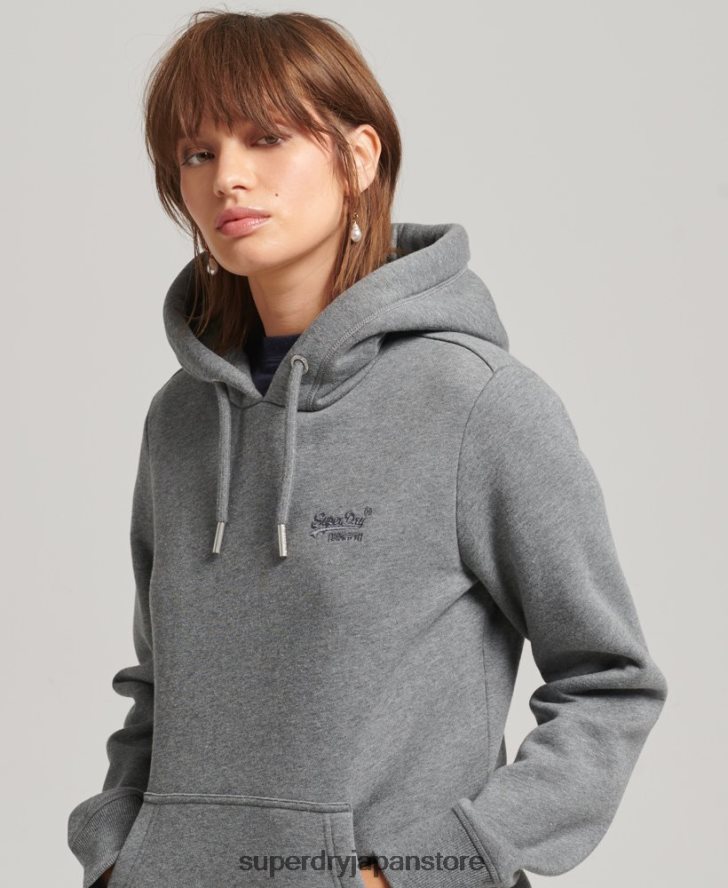 オーガニックコットン エッセンシャル ロゴ パーカー 女性 Superdry 衣類 グレー 2J62PZ6108