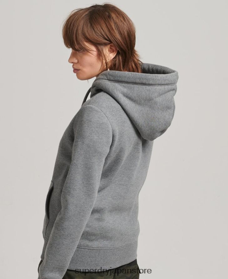 オーガニックコットン エッセンシャル ロゴ パーカー 女性 Superdry 衣類 グレー 2J62PZ6108
