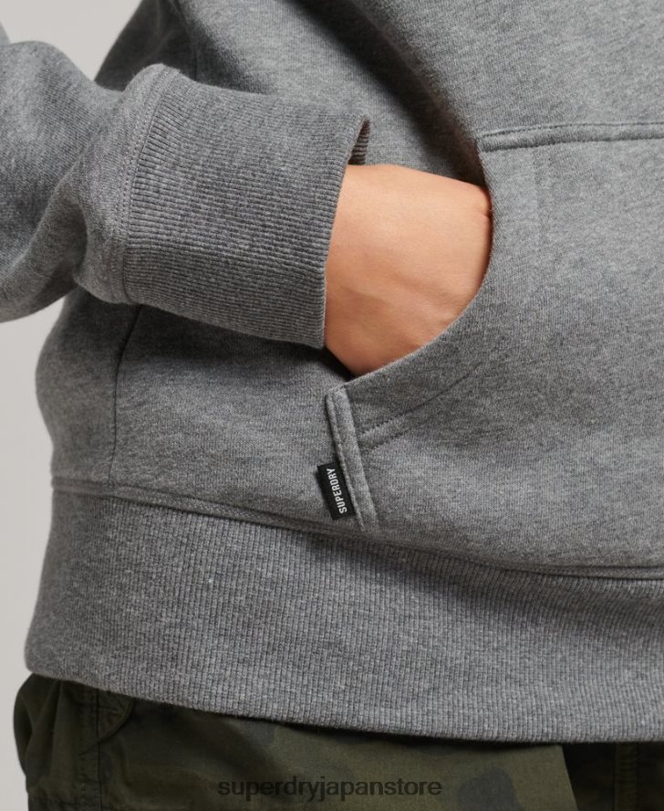 オーガニックコットン エッセンシャル ロゴ パーカー 女性 Superdry 衣類 グレー 2J62PZ6108