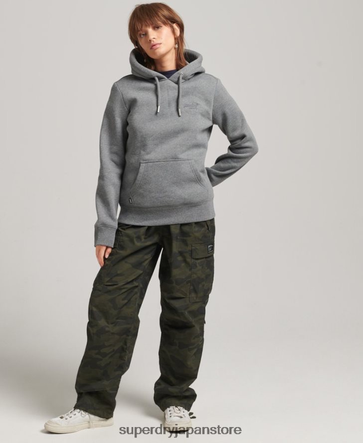 オーガニックコットン エッセンシャル ロゴ パーカー 女性 Superdry 衣類 グレー 2J62PZ6108