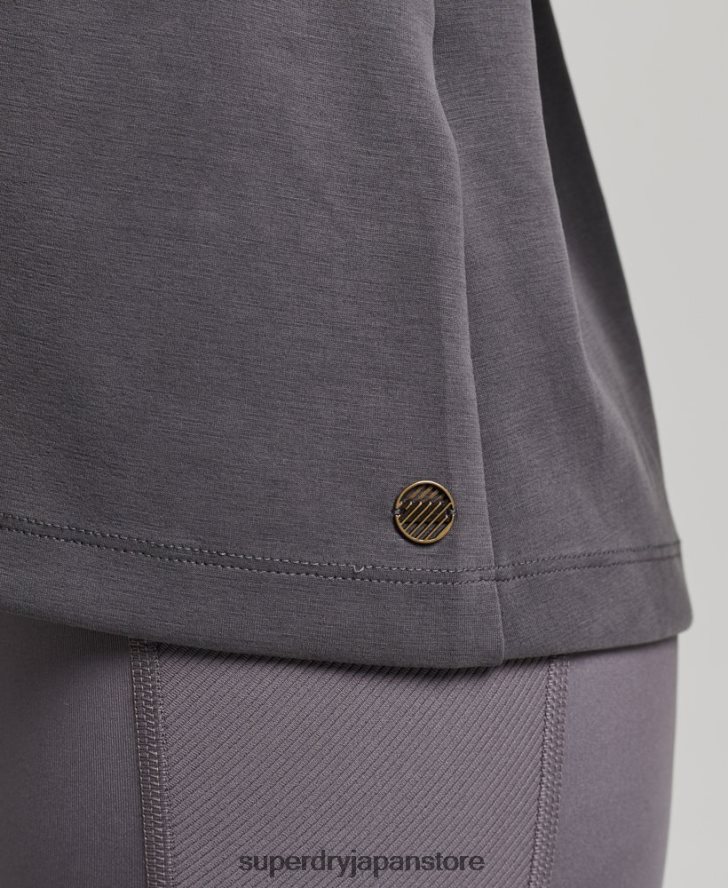 フレックスリラックスクルースウェットシャツ 女性 Superdry 衣類 濃い灰色 2J62PZ6109