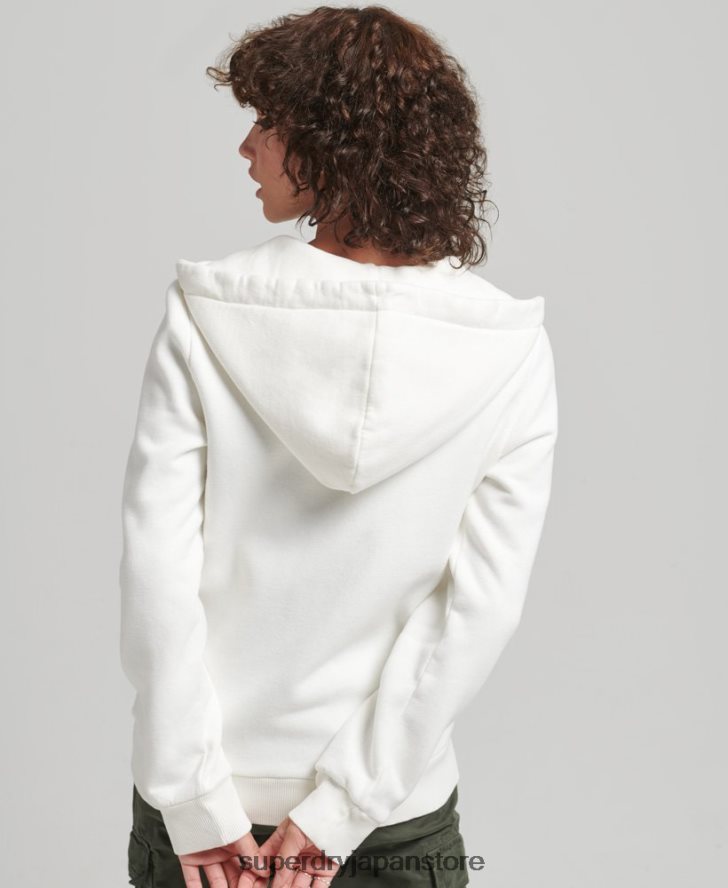 ヴィンテージロゴレインボージップパーカー 女性 Superdry 衣類 白 2J62PZ6110