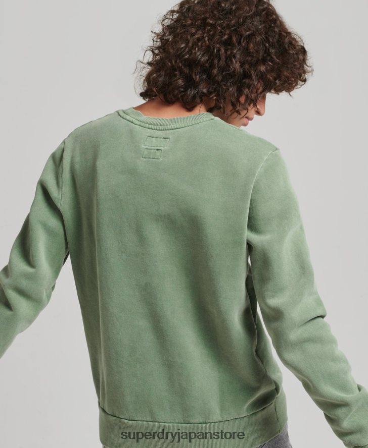 ヴィンテージ ロゴ ボロー クルー スウェットシャツ 女性 Superdry 衣類 緑 2J62PZ6112
