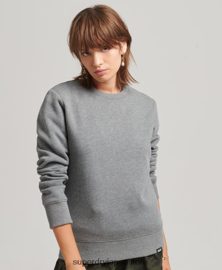 オーガニックコットン エッセンシャル ロゴ クルー スウェットシャツ 女性 Superdry 衣類 グレー 2J62PZ6113