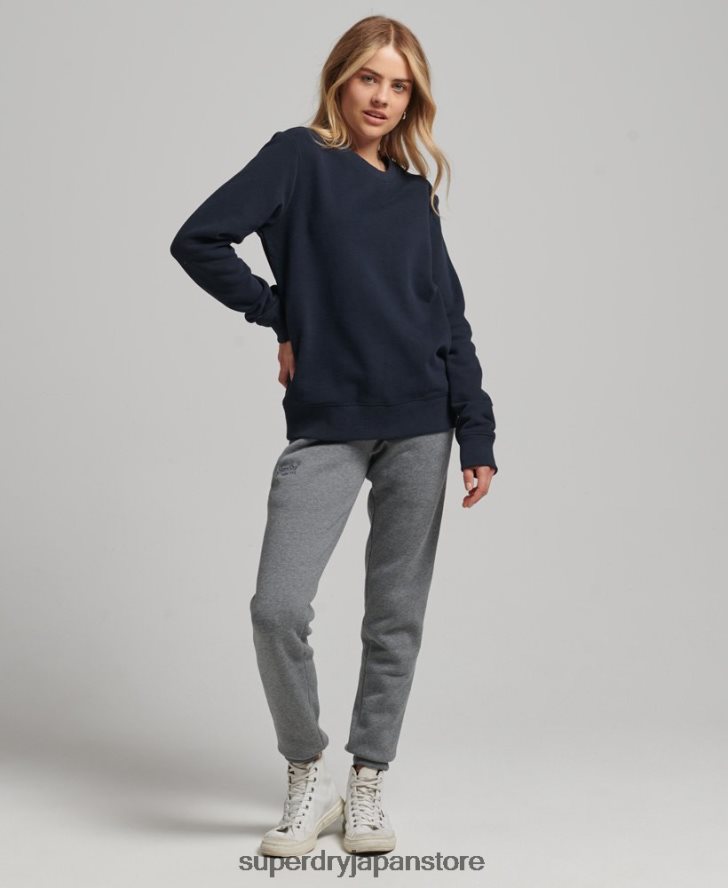 オーガニックコットン エッセンシャル ロゴ クルー スウェットシャツ 女性 Superdry 衣類 海軍 2J62PZ6115