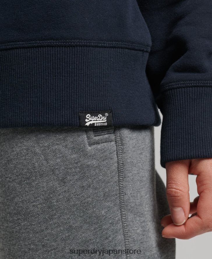 オーガニックコットン エッセンシャル ロゴ クルー スウェットシャツ 女性 Superdry 衣類 海軍 2J62PZ6115