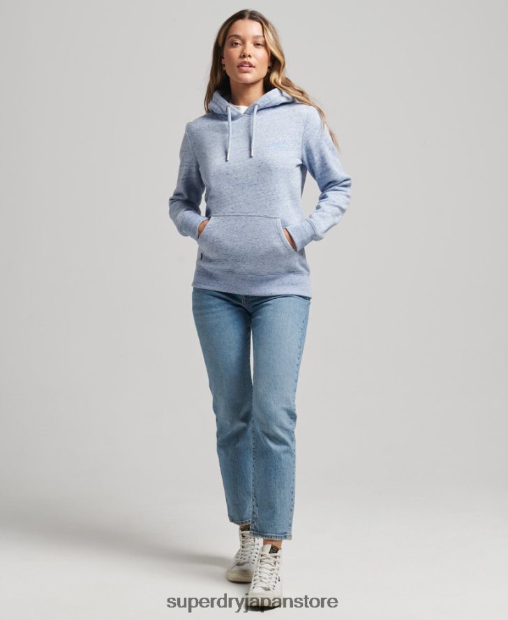 オーガニックコットン エッセンシャル ロゴ パーカー 女性 Superdry 衣類 ライトブルー 2J62PZ6117