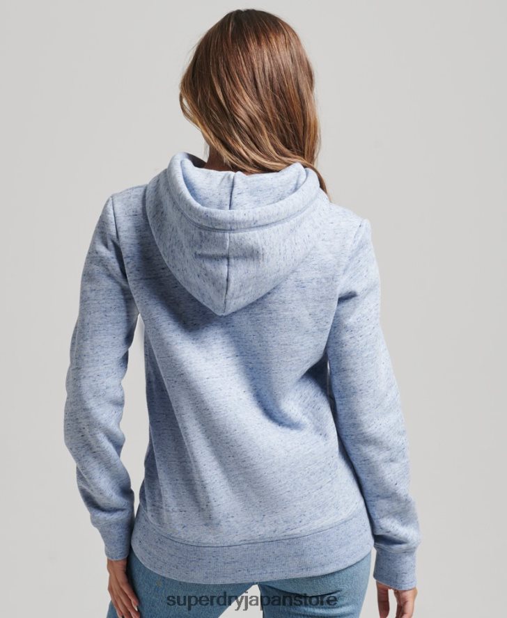 オーガニックコットン エッセンシャル ロゴ パーカー 女性 Superdry 衣類 ライトブルー 2J62PZ6117