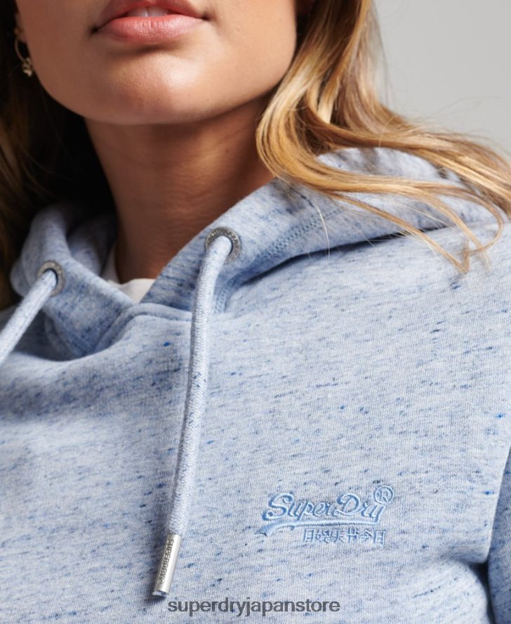 オーガニックコットン エッセンシャル ロゴ パーカー 女性 Superdry 衣類 ライトブルー 2J62PZ6117