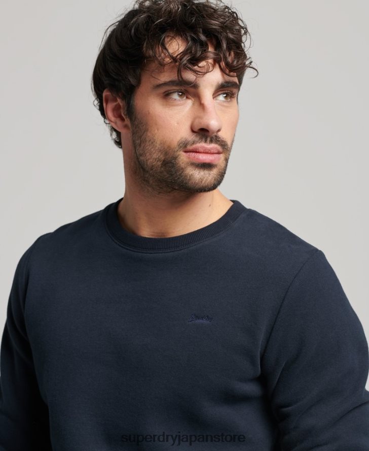 ヴィンテージロゴ刺繍クルースウェットシャツ 男性 Superdry 衣類 海軍 2J62PZ611