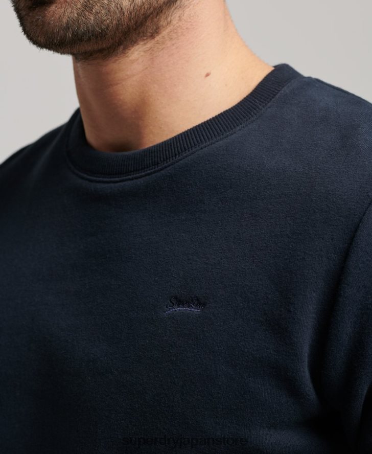 ヴィンテージロゴ刺繍クルースウェットシャツ 男性 Superdry 衣類 海軍 2J62PZ611