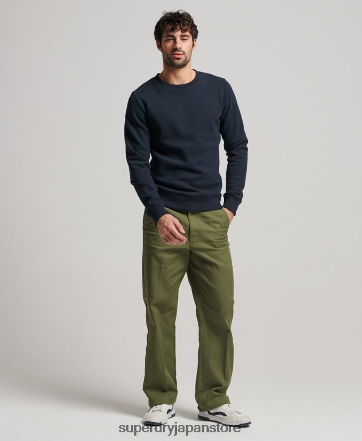 ヴィンテージロゴ刺繍クルースウェットシャツ 男性 Superdry 衣類 海軍 2J62PZ611