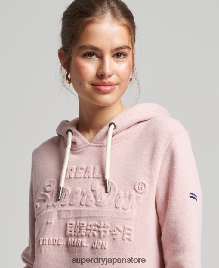 エンボスグラフィックロゴ パーカー 女性 Superdry 衣類 ピンク 2J62PZ6121