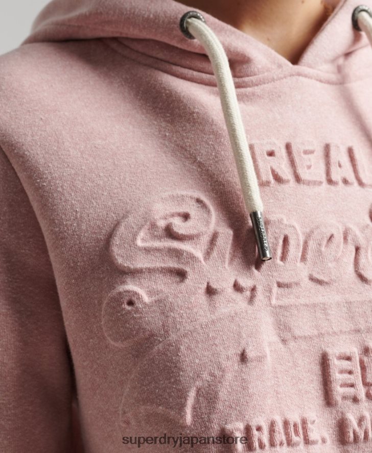 エンボスグラフィックロゴ パーカー 女性 Superdry 衣類 ピンク 2J62PZ6121